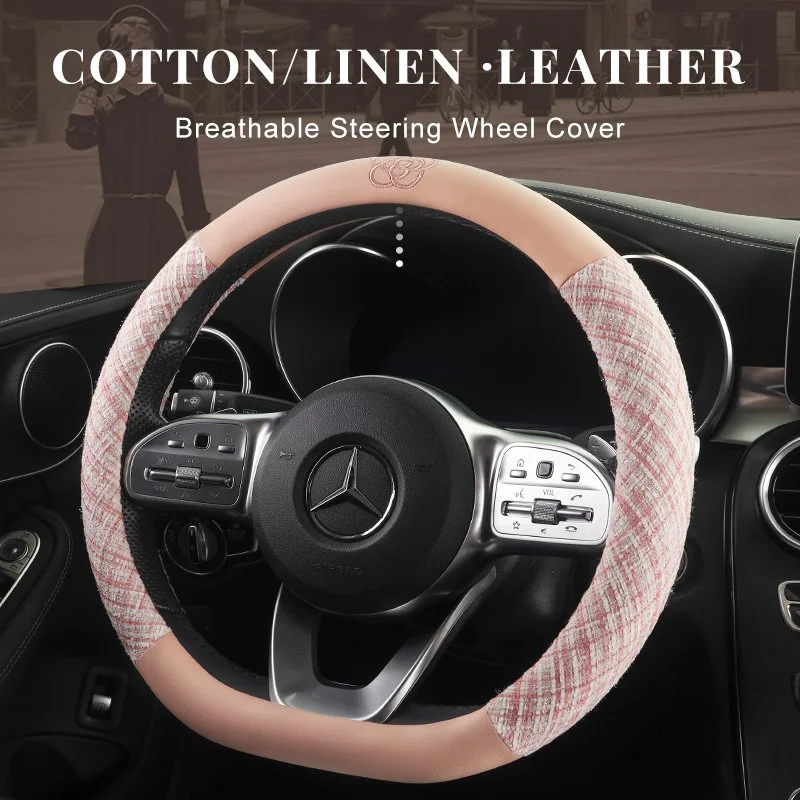 Universal 15 Inch Car Steering Wheel Cover – Anti-Slip PU Leather for All Seasons