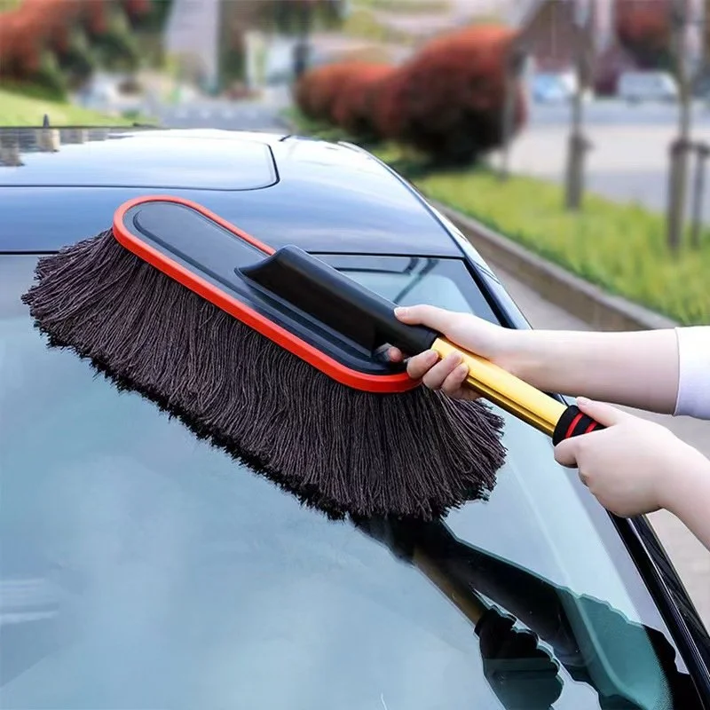 Retractable Car Dusting Wax Mop Brush with Telescopic Handle