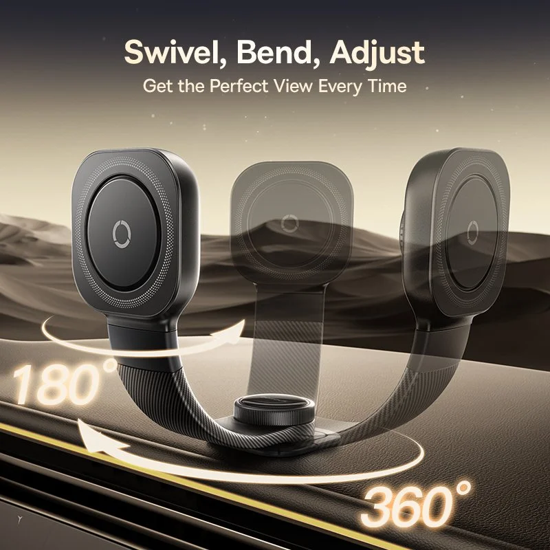 Magnetic Car Phone Holder Adjustable Dashboard Mount with Strong Suction