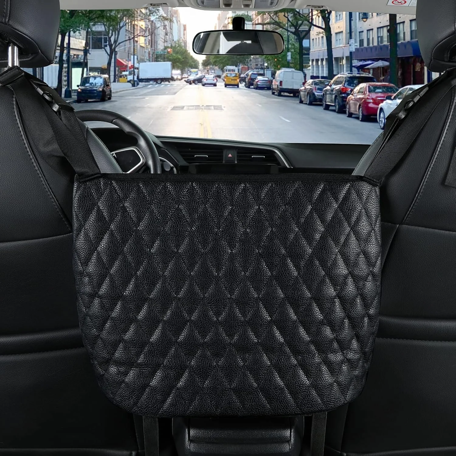 Car Seat Back Storage Bag – Large Capacity Leather Hanging Organizer
