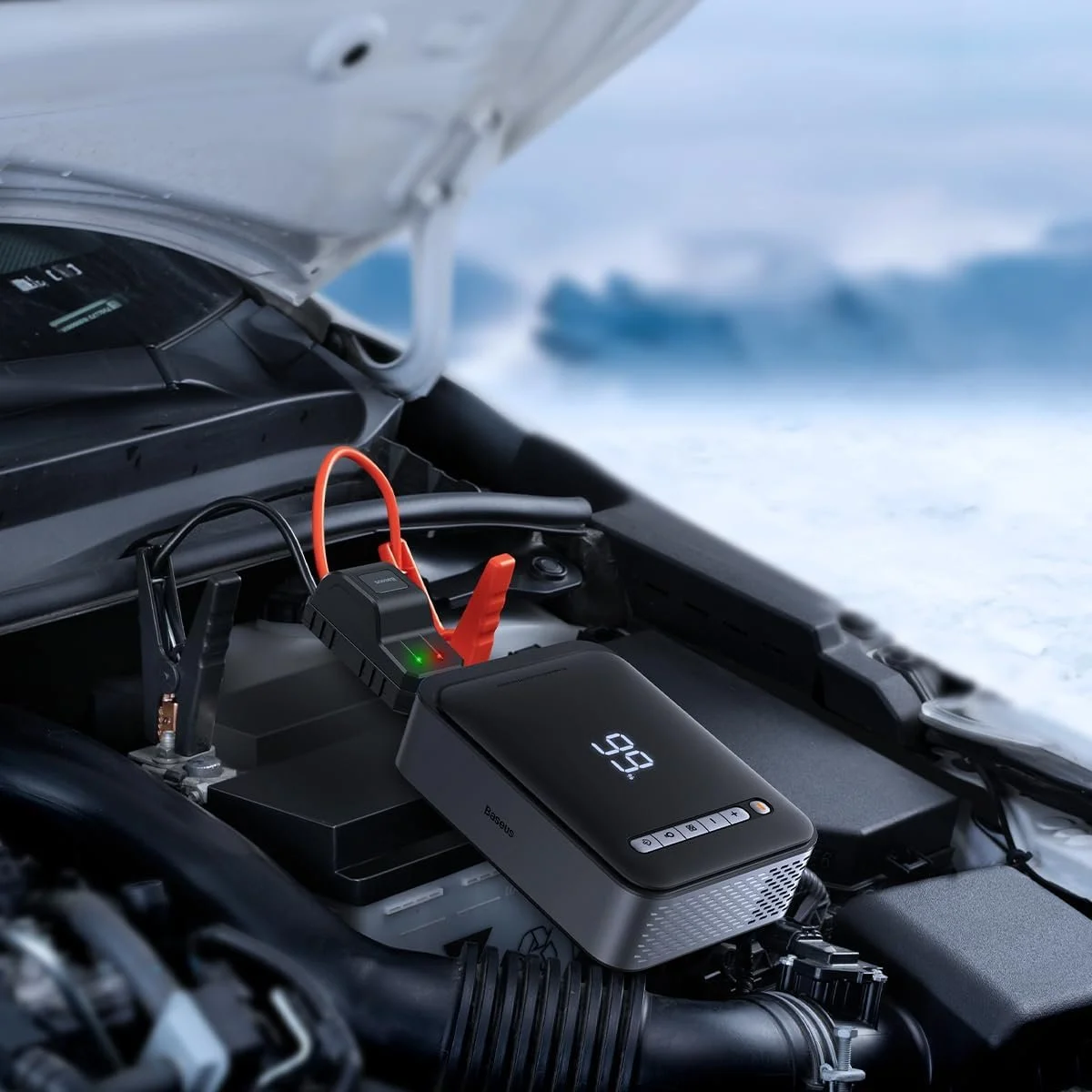 2-in-1 Car Jump Starter & Wireless Tire Inflator
