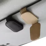 Magnetic Leather Sunglasses & Ticket Clip for Car Sunshade Organizer