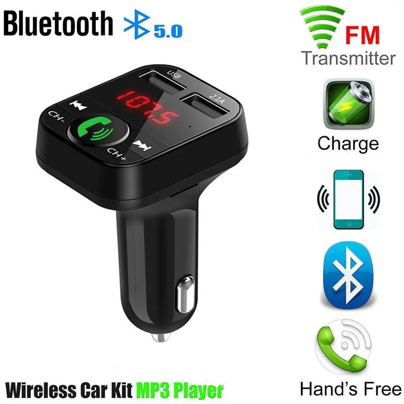 Car Bluetooth MP3 Player with Hands-Free Calling, FM, USB and Card Slot