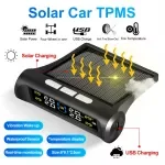 Solar Powered Car Tire Pressure Monitoring System with 4 External Sensors