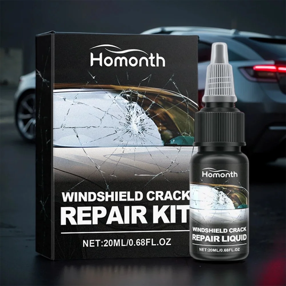 Car Windshield Crack Repair Fluid - Fast & Clear Auto Glass Fix Kit
