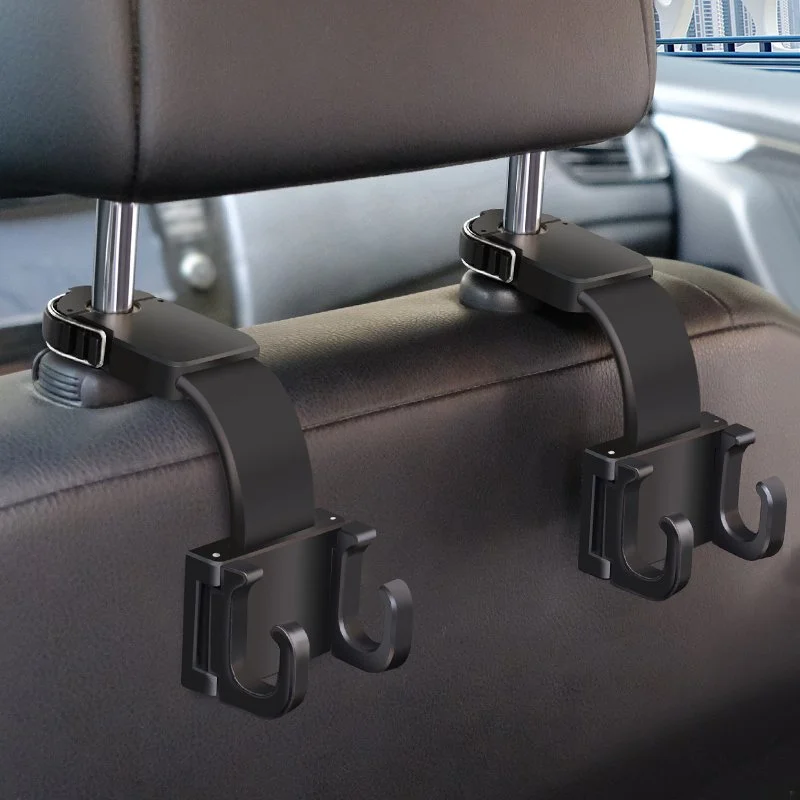 Car Interior Storage Hooks - Fastener & Clip Headrest Organizer Hangers