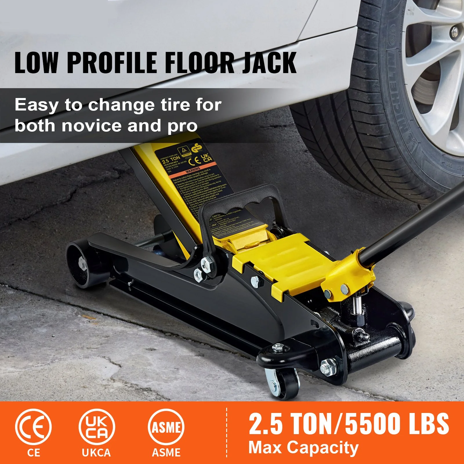 2.5 Ton Low Profile Hydraulic Floor Jack Heavy Duty Steel Racing Car Jack