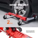 Heavy Duty Car Wheel Dolly with Ratchet Jack 1500 lbs Capacity