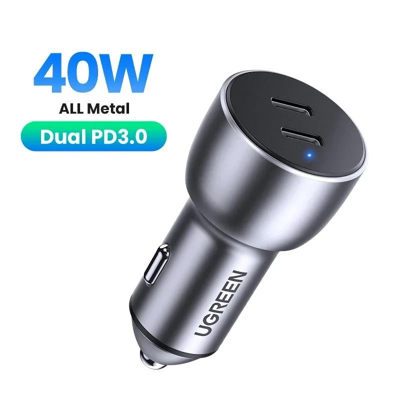 40W Fast USB-C Car Charger with Quick Charge 4.0/3.0 and PD