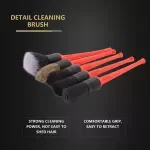 5pcs Car Detailing Brush Set with Soft Bristles for Interior & Exterior Cleaning