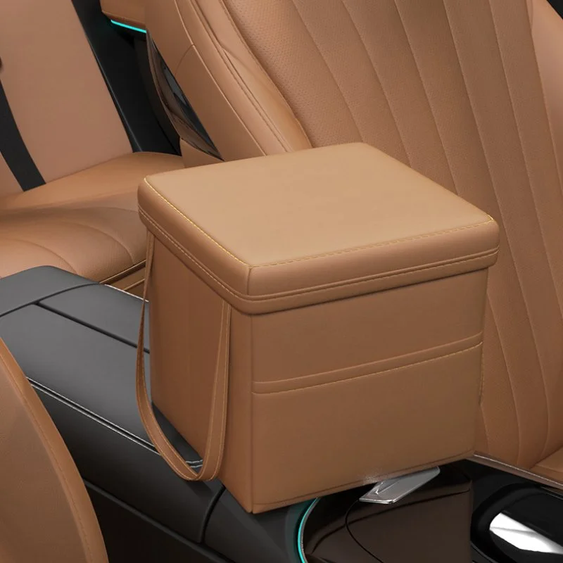 Leather Car Trunk Organizer – Foldable Auto Storage Box for SUV & Car Accessories
