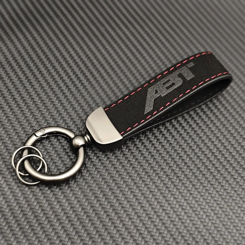 Suede Leather Car Keychain ABT Logo Keyring for Audi A1 A2 A3 A4 A5 A6 A7 A8 Q2 Q3 Q5 Q7 Q8 TT B6 B7 B8 B9 C6 C7 C8