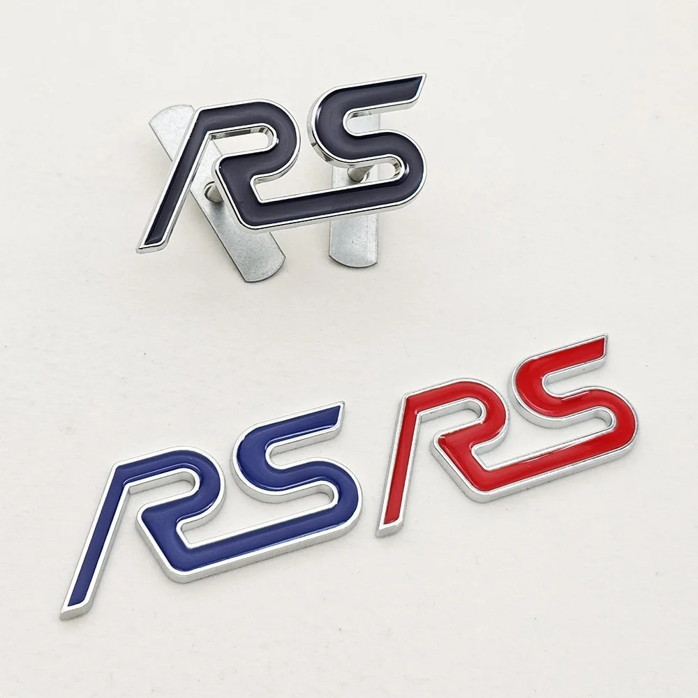 3D Metal RS Grille Emblem Badge for Car Front Grill and Rear Trunk Sticker