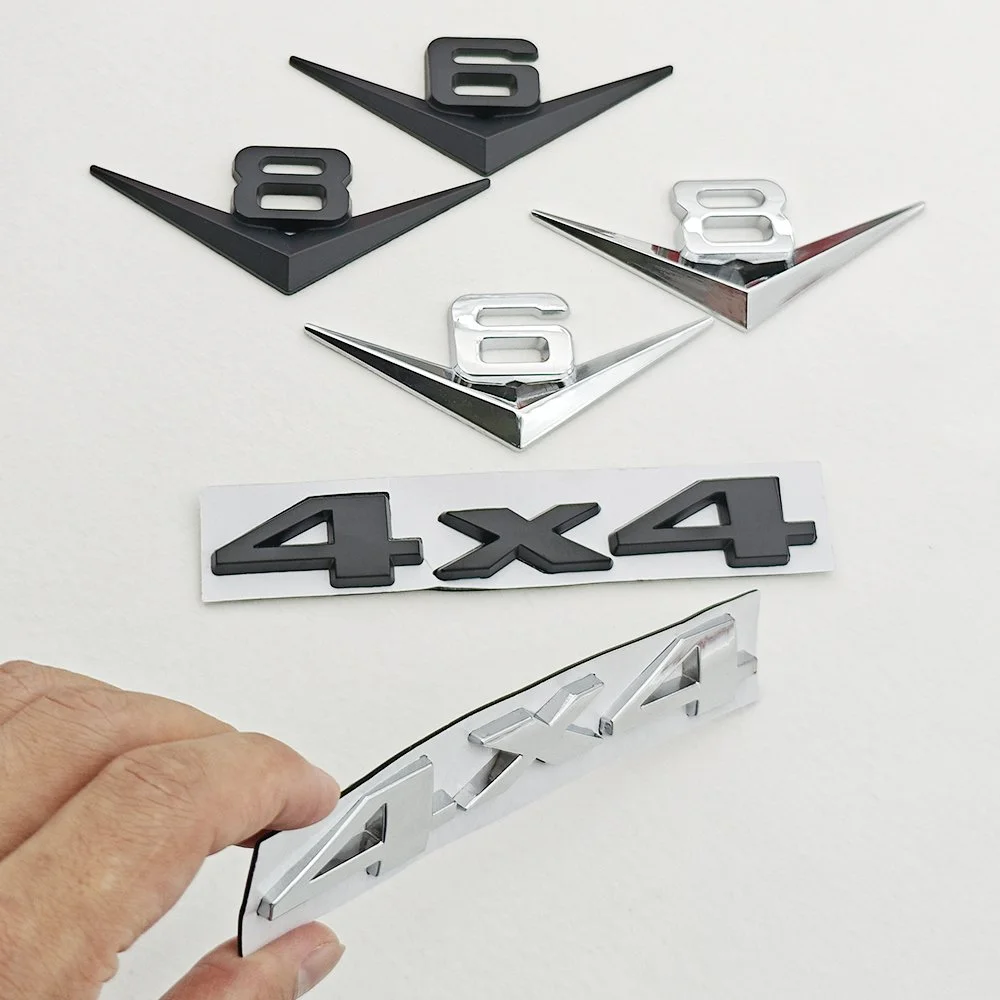 Metal Chrome Black Car Badge V6 V8 4x4 Logo Emblem Trunk Decal for Jeep