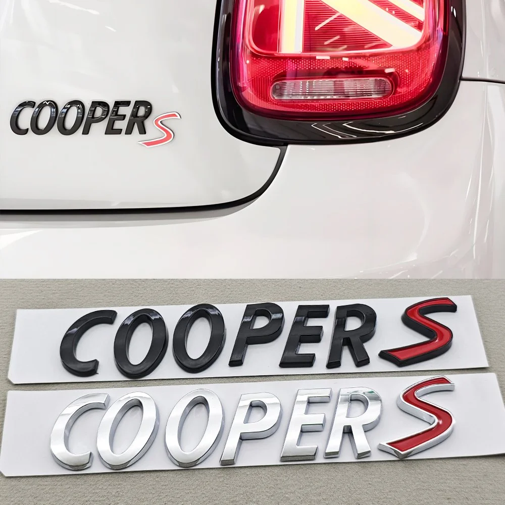 3D ABS Car Badge Chrome Black Cooper S Emblem Trunk Sticker for BMW