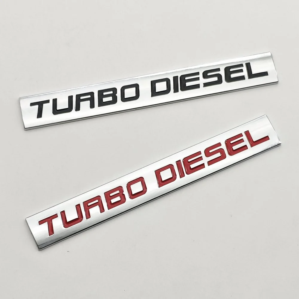 3D Chrome Turbo Diesel Car Emblem Badge for Auto Accessories