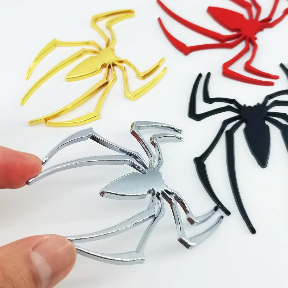 Universal 3D Metal Spider Logo Emblem Badge Sticker for Car – Chrome, Black, Red, Gold