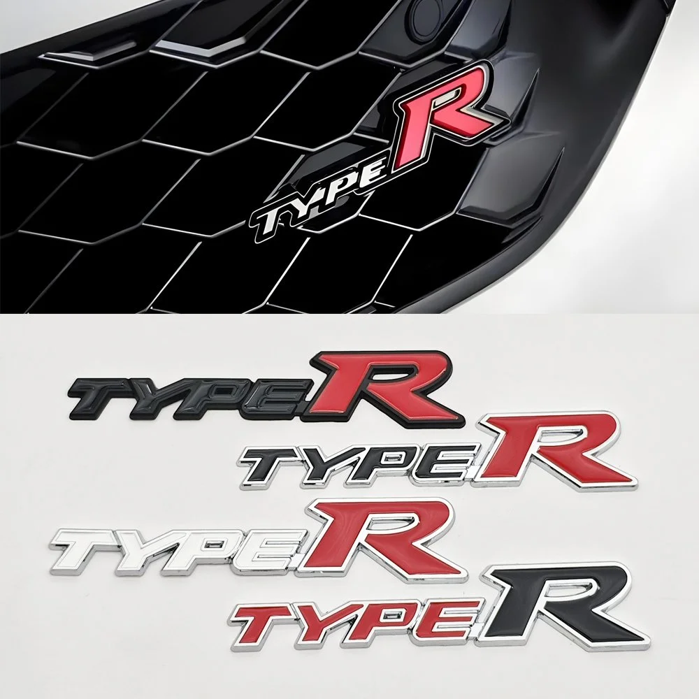 3D Metal Type R Car Emblem Front Grill Badge Decal for Honda Civic