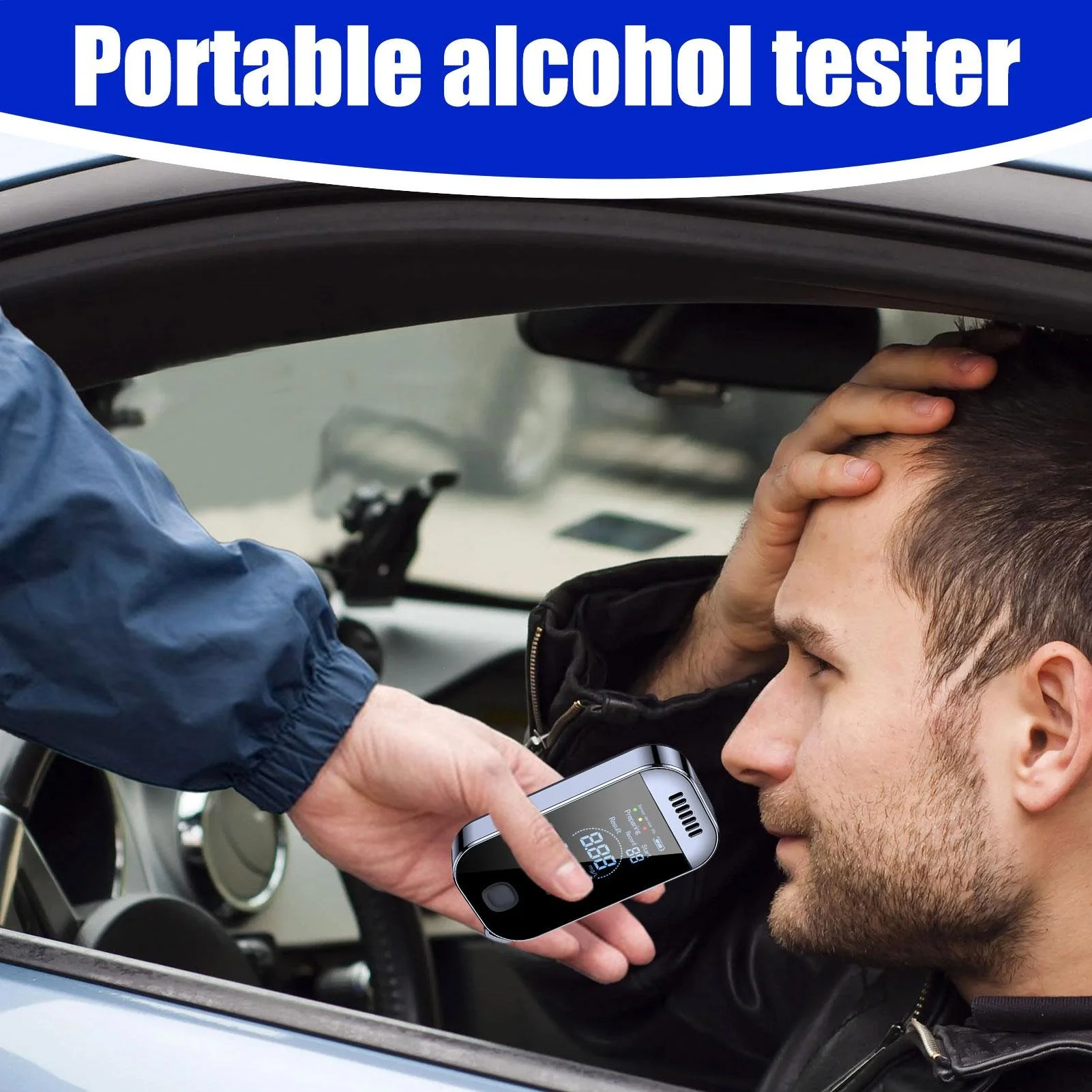 Portable Digital Alcohol Breathalyzer - Contactless Alcohol Tester for Safe Driving