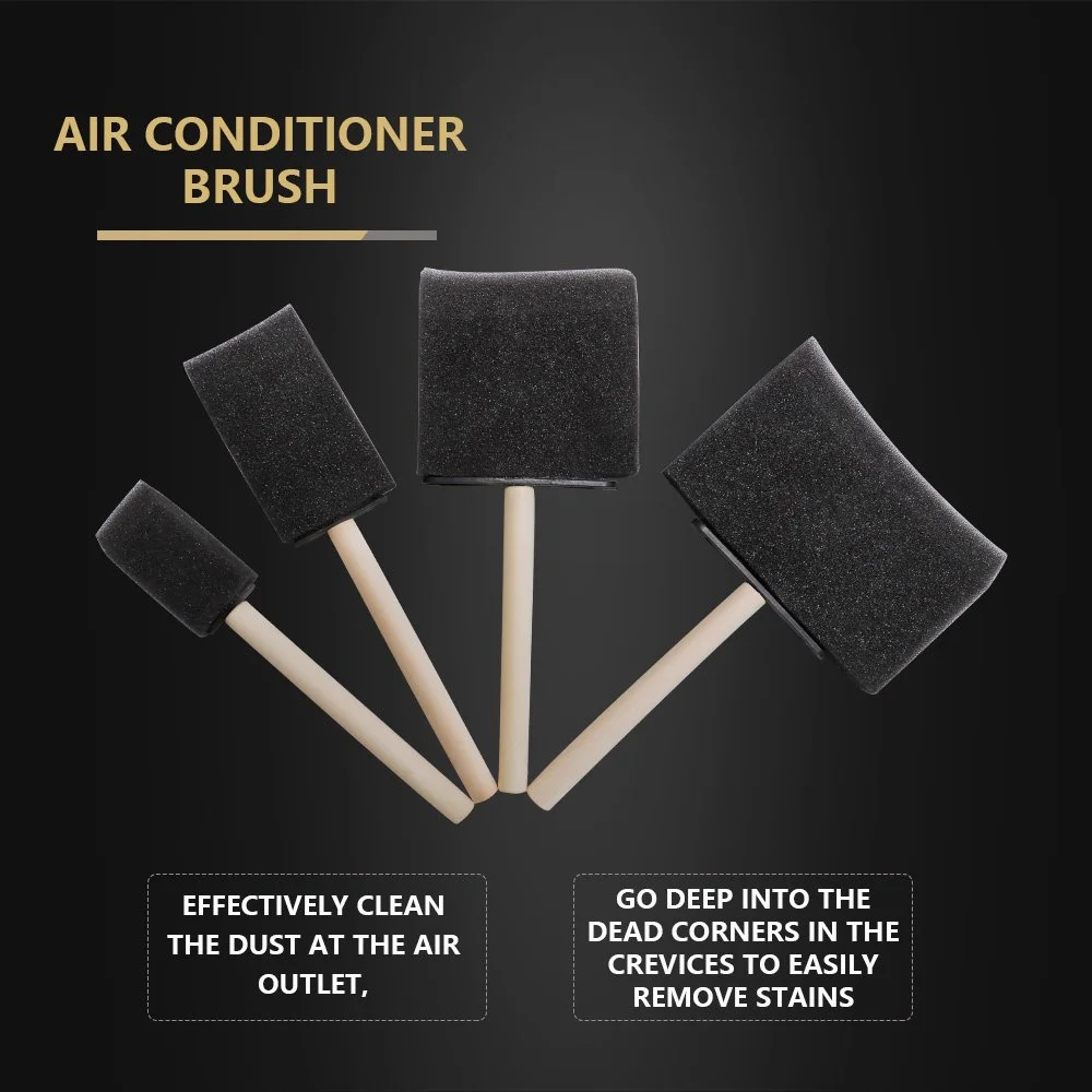 Car Air Conditioner Vent & Grille Cleaner Brush – Wooden Handle Auto Detailing Brush