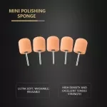 Orange Flexible Shaft Cylinder Polishing Pad Set - 5Pcs