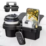 Car Door Storage Box with Cup Holder & Phone Mount - Car Interior Organizer