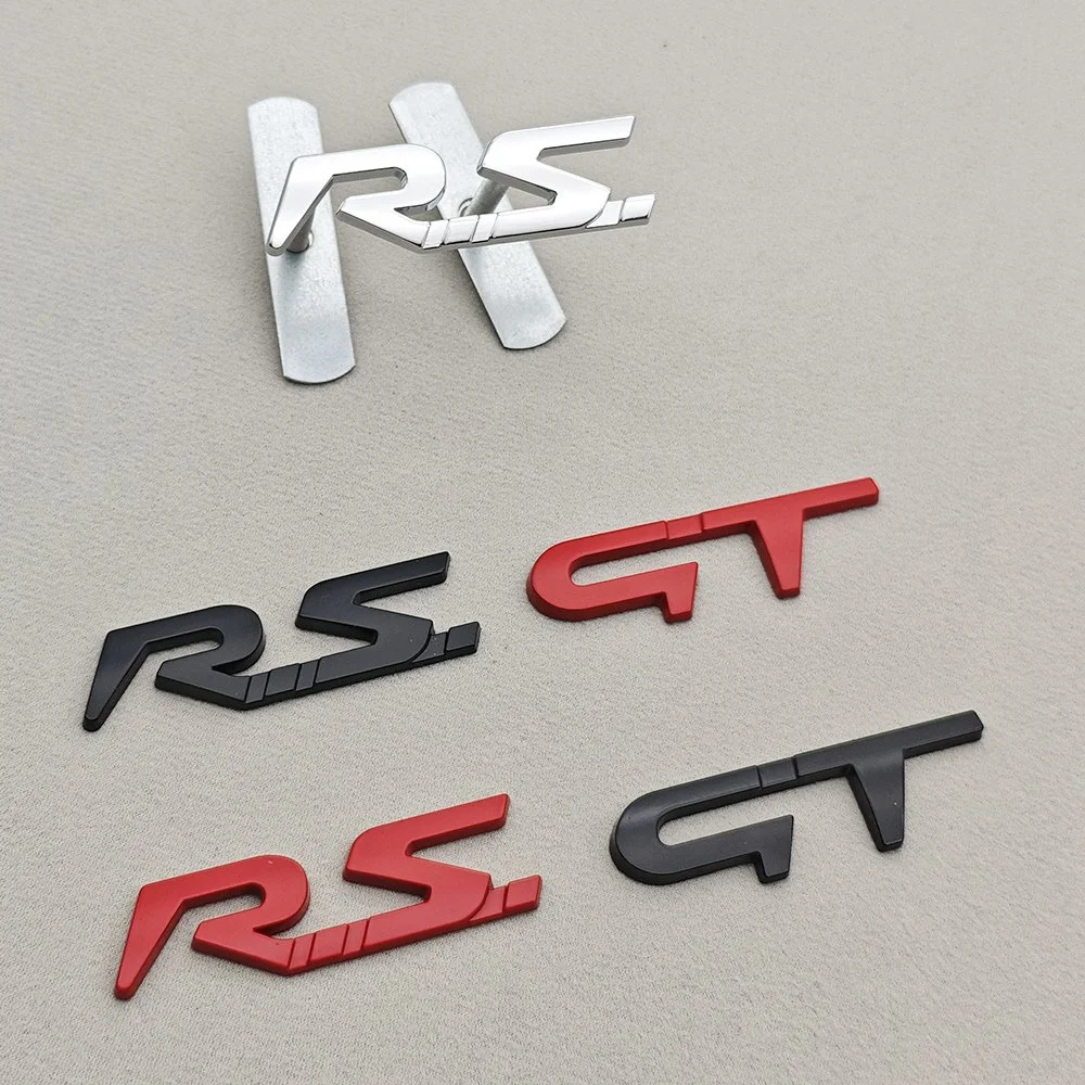 3D Metal RS GT Logo Car Front Grill Emblem Badge Sticker for Renault