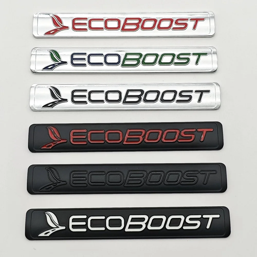 3D Metal Ecoboost Emblem Car Rear Trunk Sticker Badge for Ford Mustang Focus Fiesta