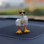 Funny Vertical Middle Finger Duck Car Interior Ornament - Trendy Auto Decoration
