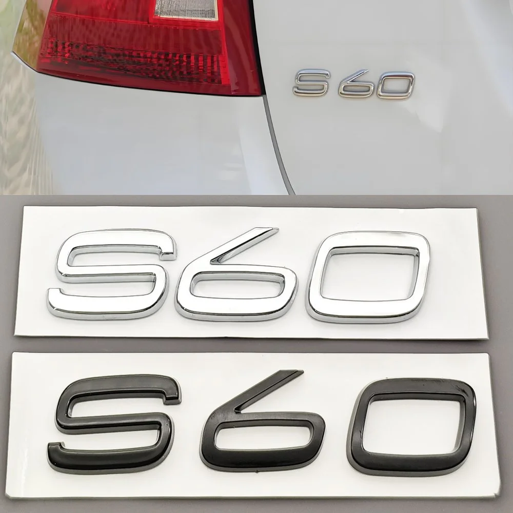3D ABS Car Styling Sticker Logo Emblem Rear Trunk Badge Decal for S60