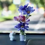 Cute Flower-Sniffing Bunny Car Decor with Vase - Creative Dashboard Ornament for Women
