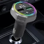 30W PD QC3.0 Car Adapter FM Transmitter with 7-Color LED Light & Fast Charging