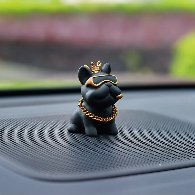 Trendy Resin Bully Dog Car Interior Ornament – Auto Center Console Decoration