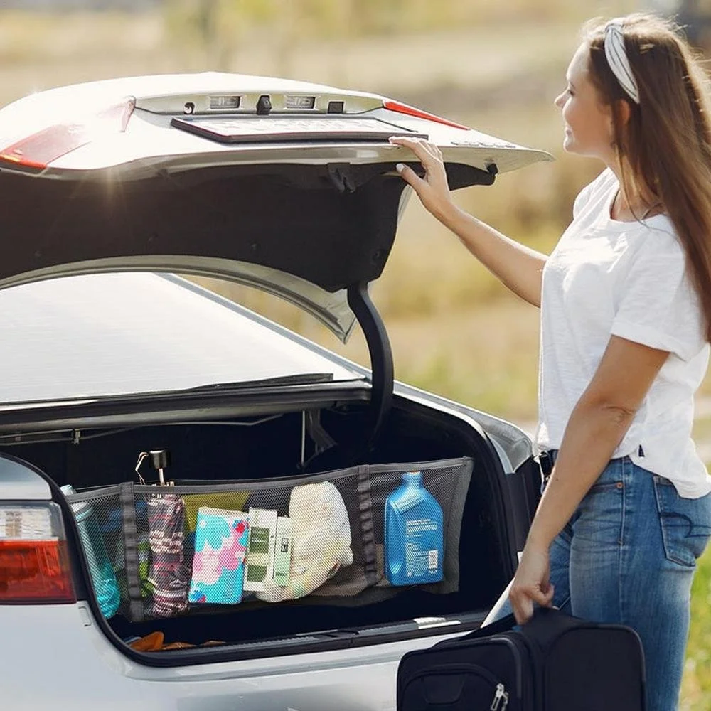 Elastic Car Cargo Net Organizer with Carabiners