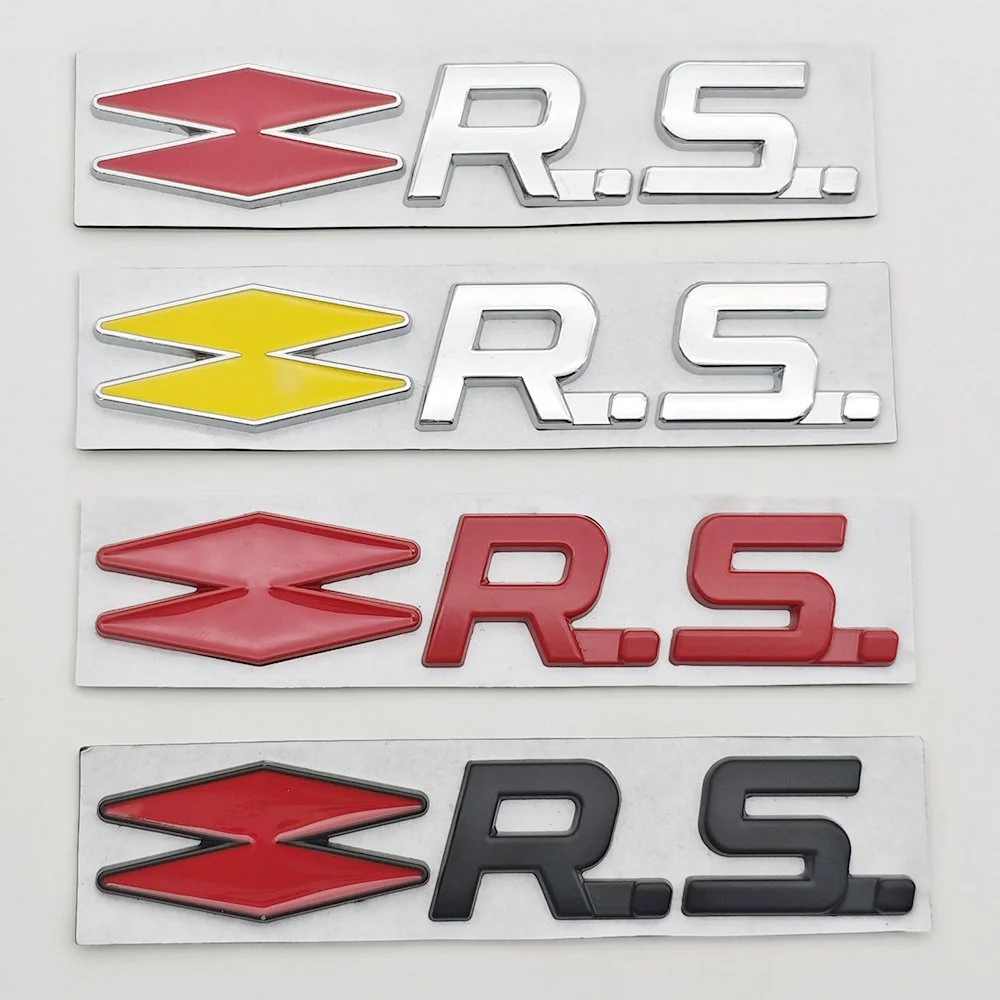 3D Metal RS Logo Car Sticker Emblem Rear Trunk Fender Badge