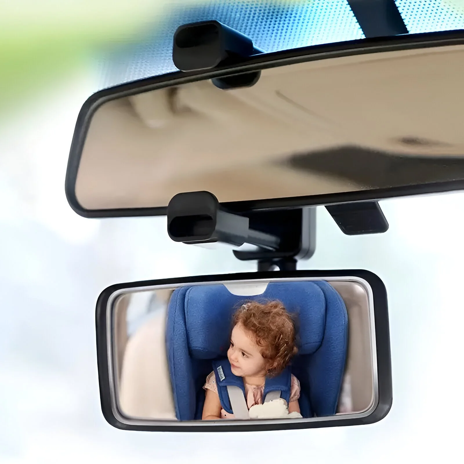 Baby Car Rearview Mirror - 360° Adjustable Wide View Monitor for Safe Rear Observation