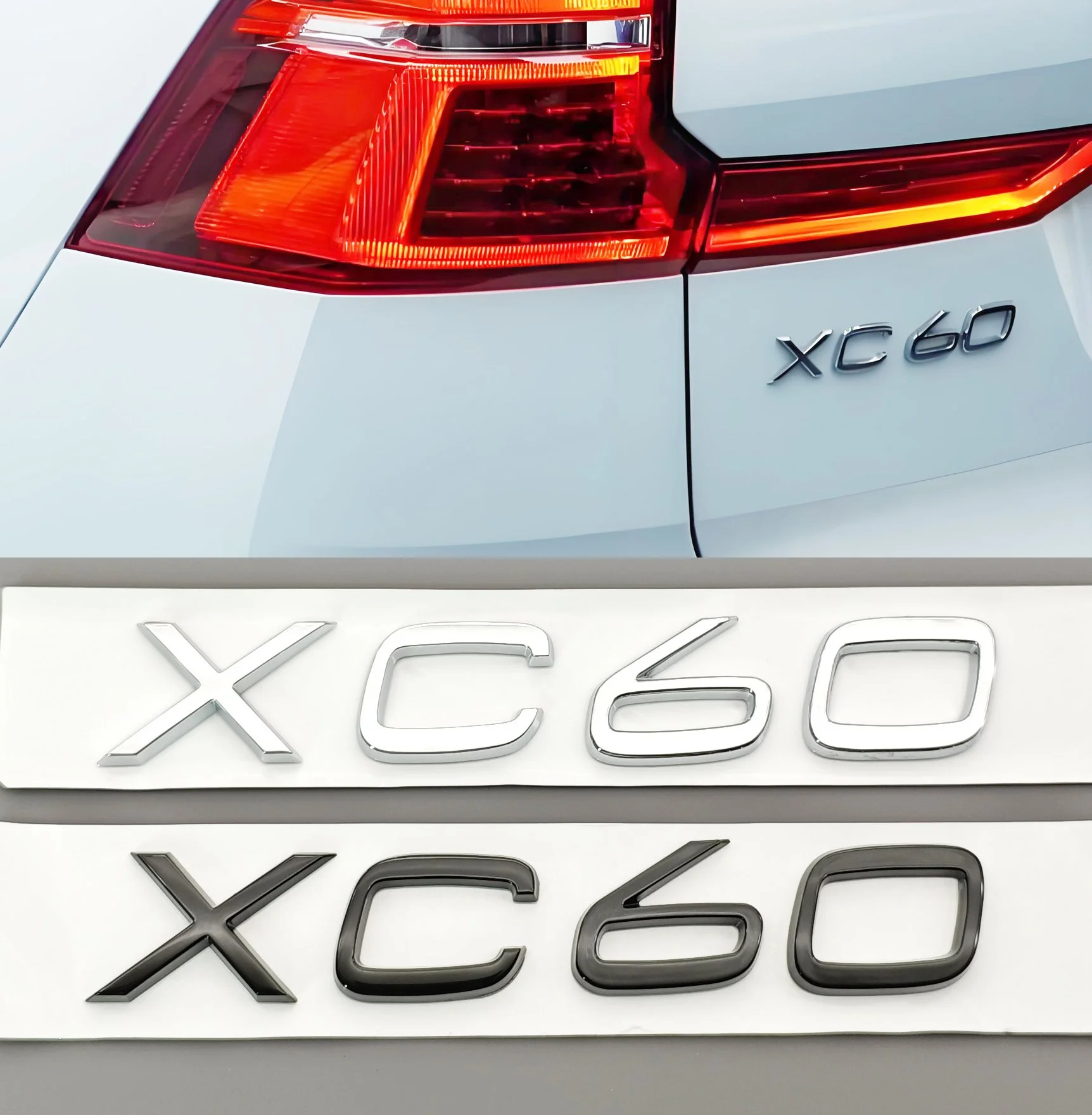 3D ABS Car Styling Stickers XC60 Logo Emblem Rear Trunk Badge Decal