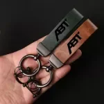 Genuine Leather Car Keychain with 3D Logo for Car Keys