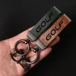 Genuine Leather Car Keychain with Metal Key Ring – Premium Auto Accessory