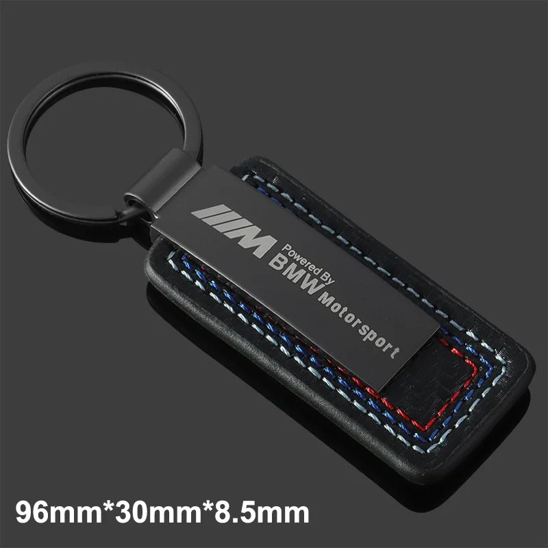 Luxury Leather Car Keychain with Metal Accent