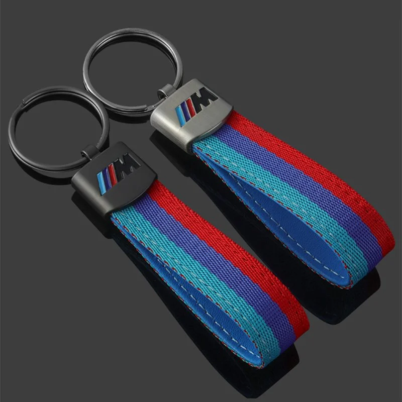 Luxury Braided Car Keychain with Metal Detailing