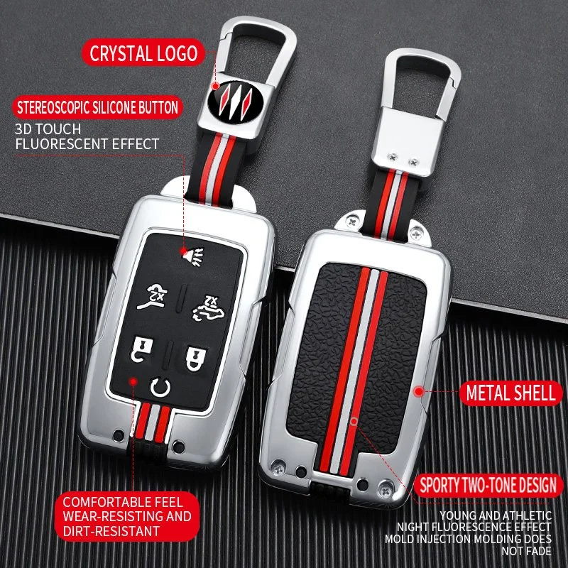 Car Key Case Cover for Chevrolet & GMC – Durable Zinc Alloy Keychain Shell