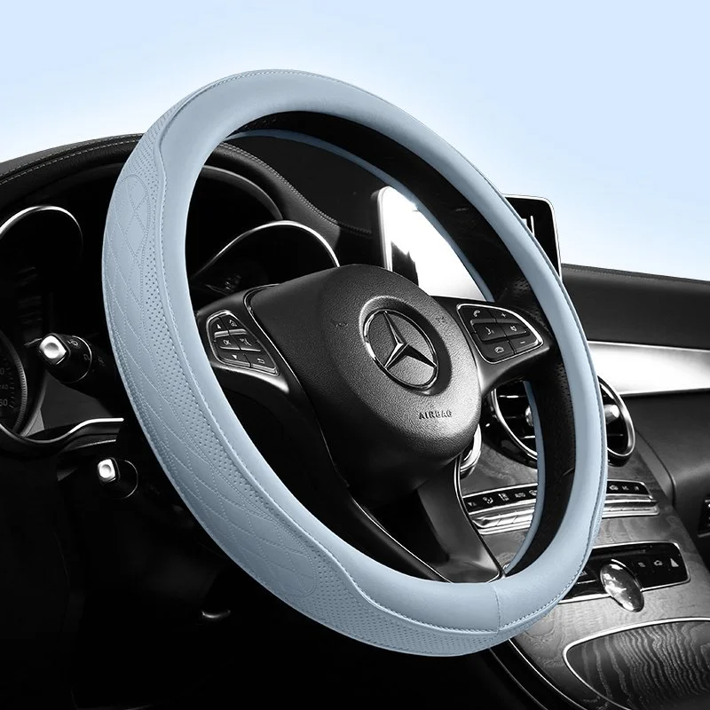 Nappa Leather Patchwork Steering Wheel Cover