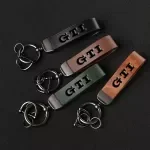 Genuine Leather GTI Keychain Car Key Ring for Volkswagen Golf MK4 MK5 MK6 MK7 MK8
