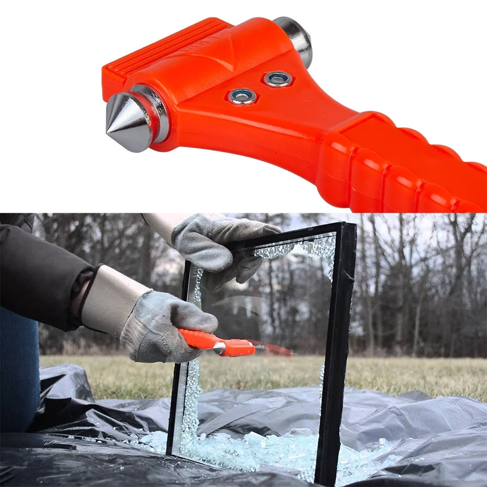 Red & Black Emergency Car Safety Hammer with Seatbelt Cutter – Life-Saving Tool