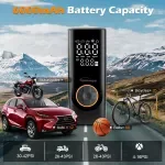150 PSI Cordless Tire Inflator Portable Air Compressor with 6000mAh Battery