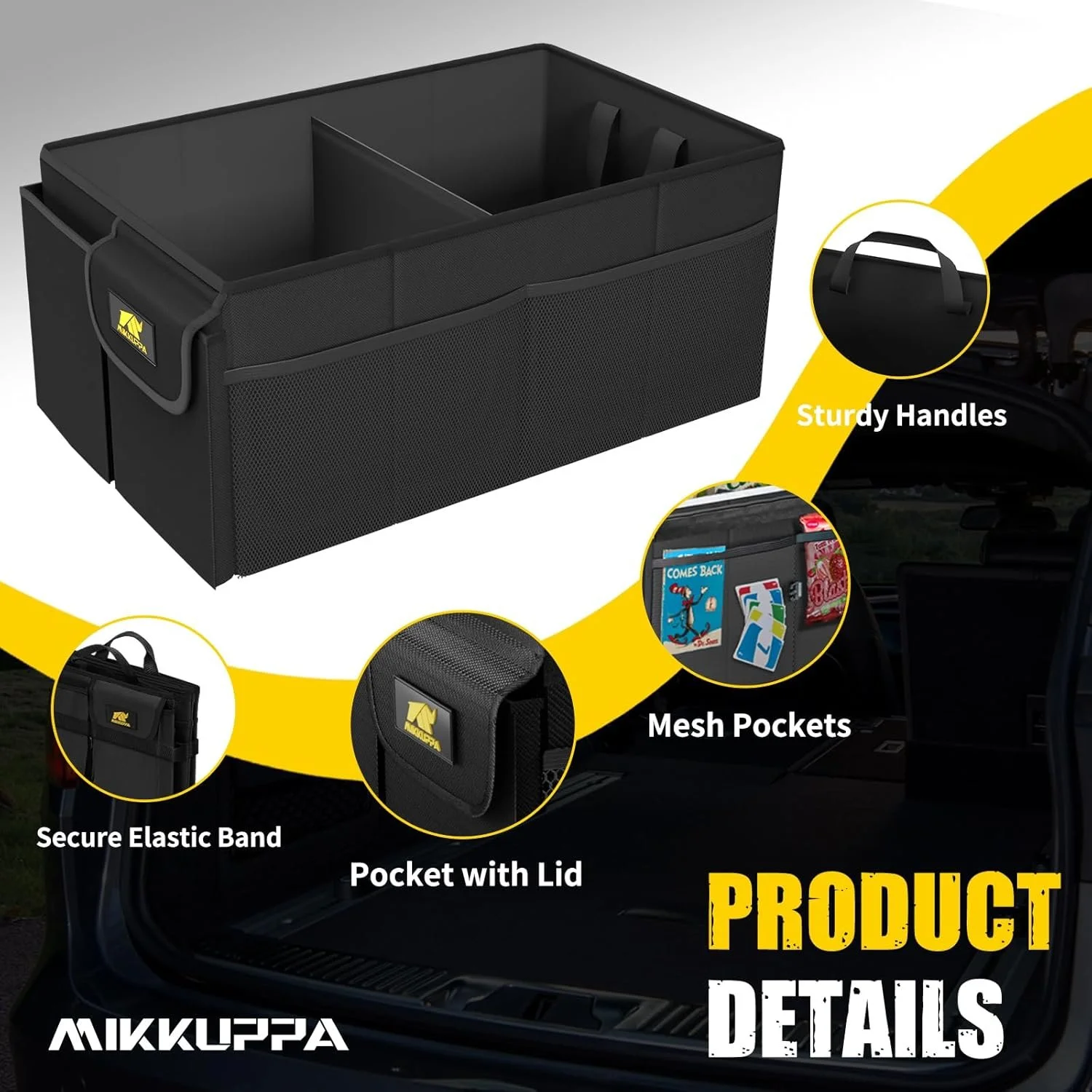 Collapsible Car Trunk Organizer – Heavy-Duty, Non-Slip Storage Box for SUV & Truck