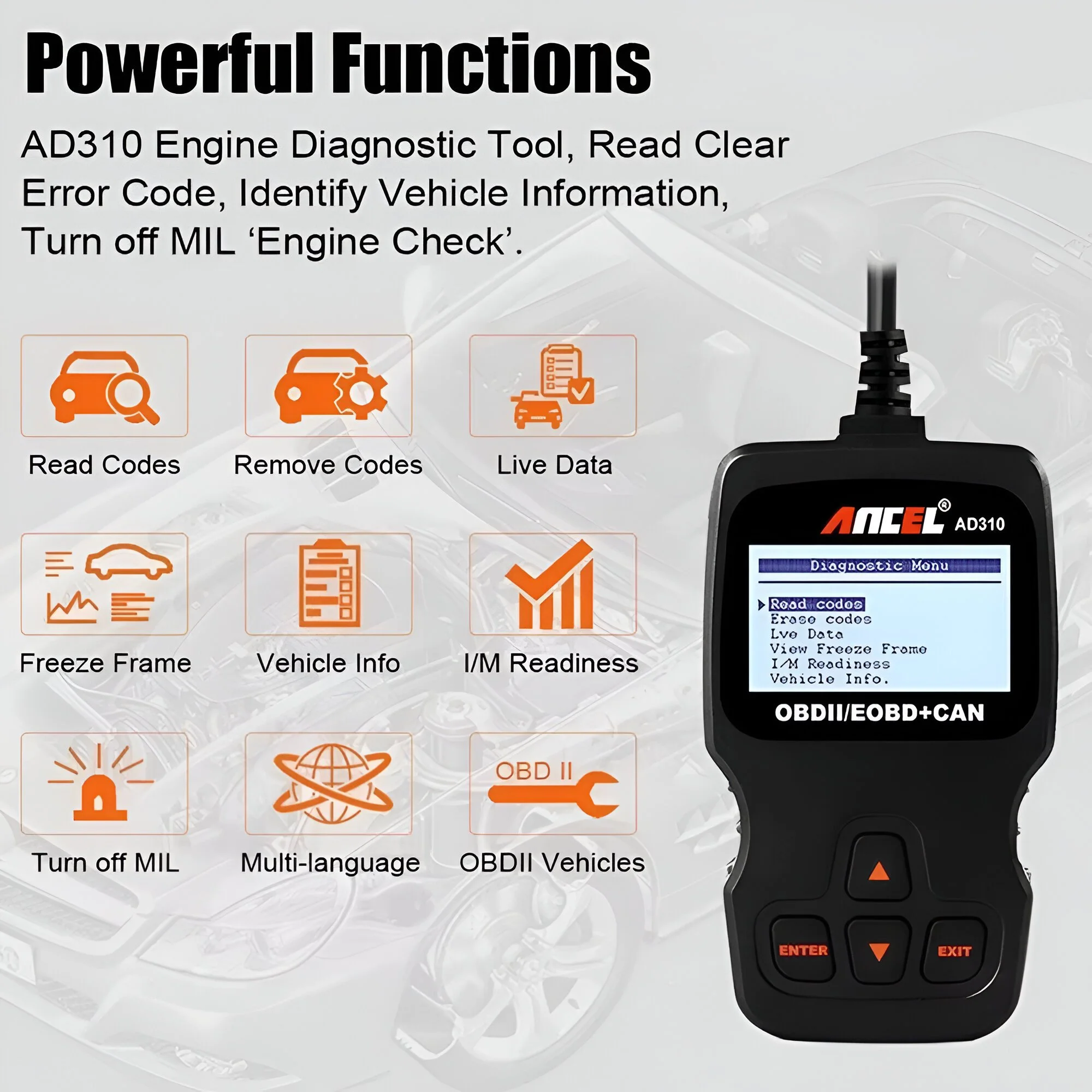 Professional OBD2 Car Diagnostic Scanner – Full System Code Reader & Engine Analyzer