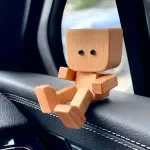 Leg-Swinging Wooden Man Car Ornament