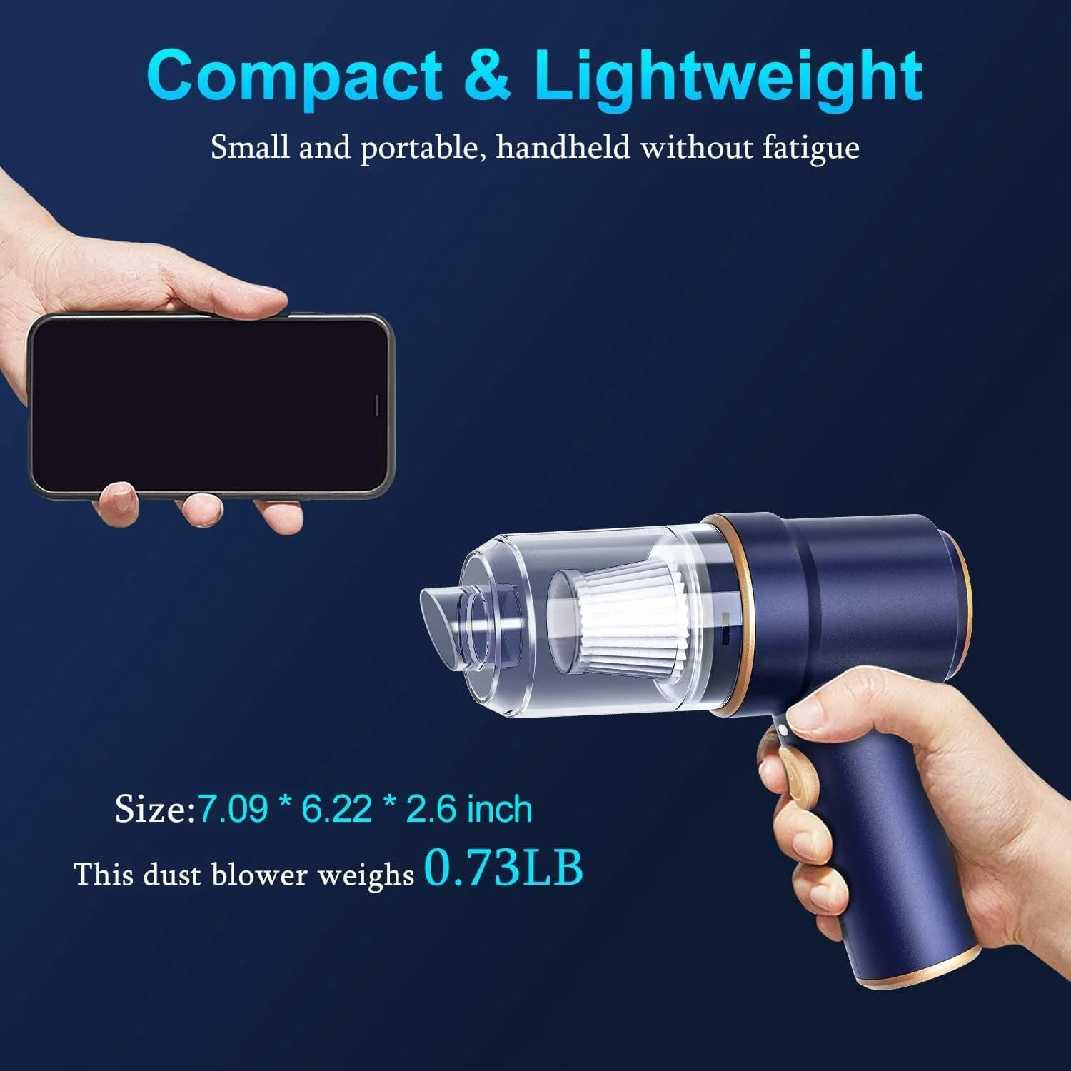 Rechargeable Handheld Vacuum Cleaner - Dual Purpose Wireless Car & Home Dust Catcher